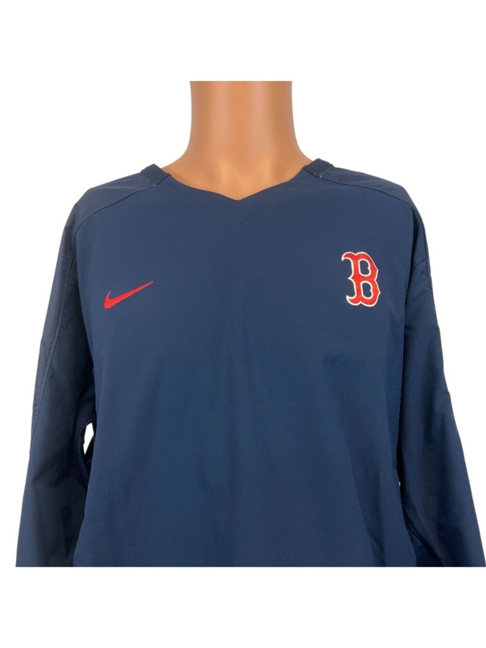 Boston Red Sox Windbreaker Jacket Mens Size L Nike MLB Baseball Dri Fit Blue